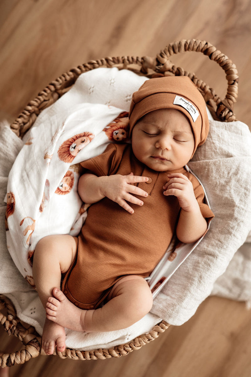 Snuggle Hunny Kids- Knotted Beanie-Chestnut