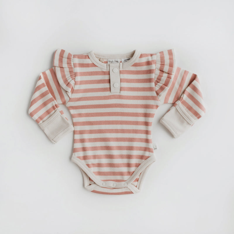 Snuggle Hunny Kids- Bodysuit- Rose Stripe