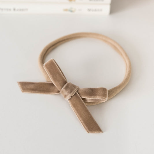 Snuggle Hunny Kids- Pebble Velvet Bow Headband