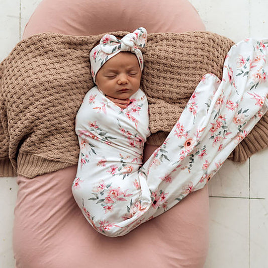 Snuggle Hunny Kids- Camille Jersey Wrap & Topknot Set