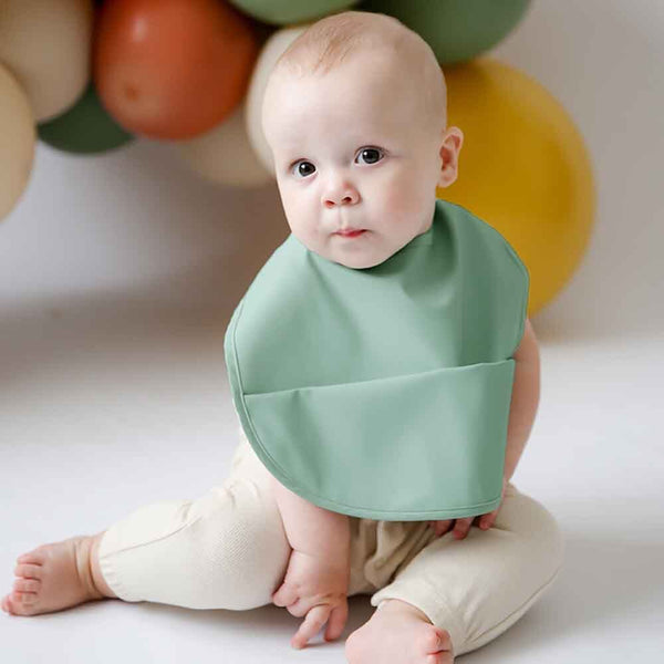 Snuggle Hunny Kids- Sage Waterproof Bib