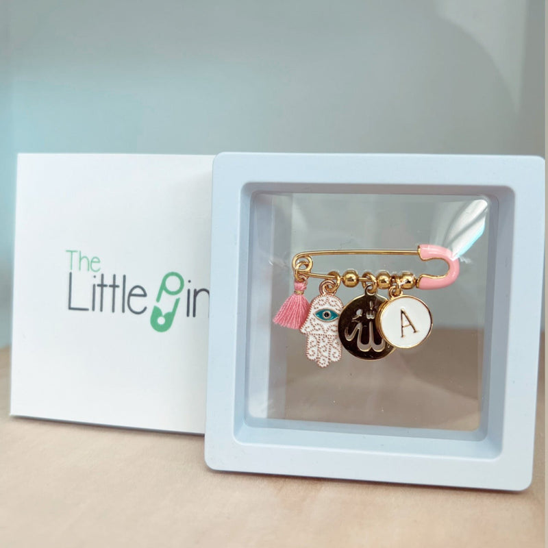 The Little Pin- Personalised Pink Hamza & Allah