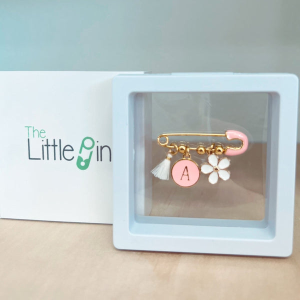 The Little Pin- Personalised Pretty White Floral