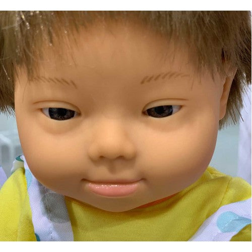 Miniland Baby Dolls 38cm- Caucasian Down Syndrome Boy