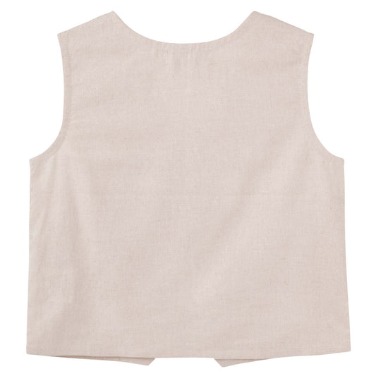 Designer Kidz- Toby Linen Vest- Sand