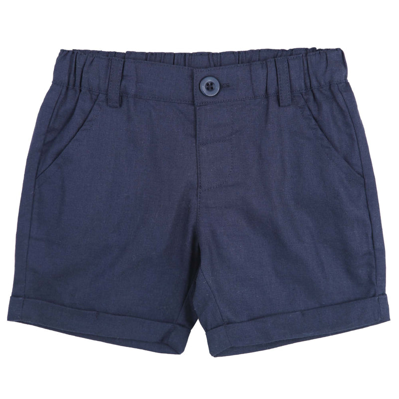 Designer Kidz- Finley Linen Shorts- Navy