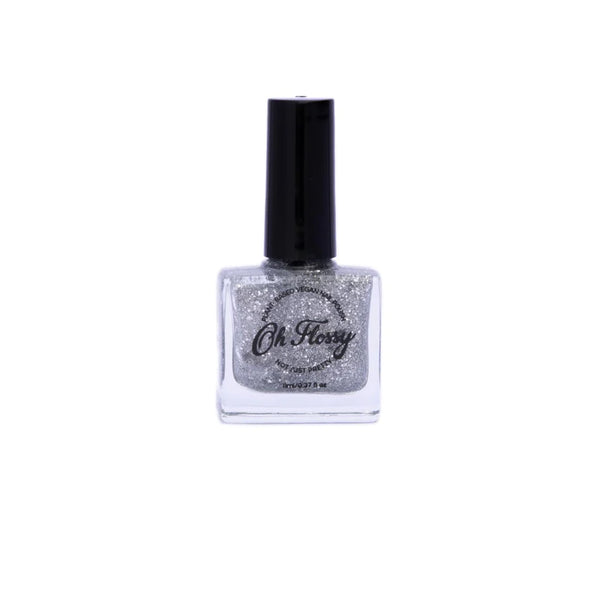 Oh Flossy- Silver Glitter Vegan Non-Toxic Nail Polish