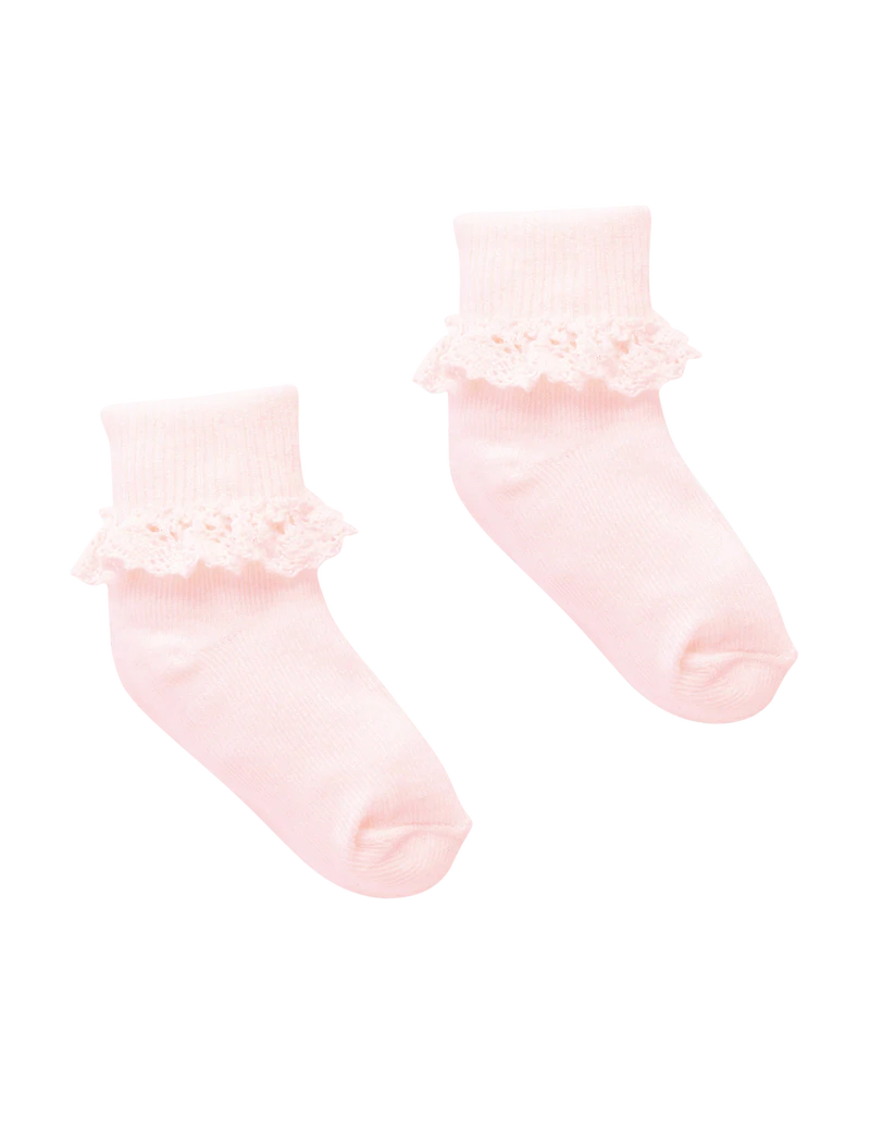 Pure Baby- Lace Socks- Pink