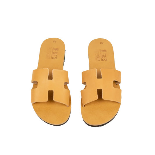 Handmade Greek Athena Ladies Sandals- Tan