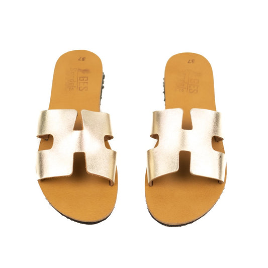Handmade Greek Athena Ladies Sandals- Gold