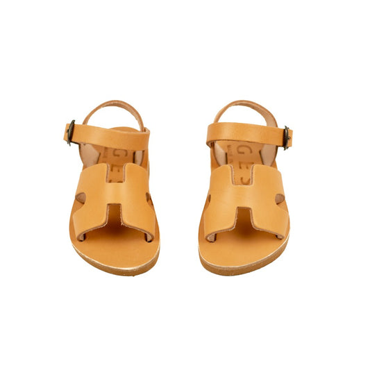 Handmade Greek Athena Kids Sandals- Tan