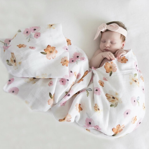 Snuggle Hunny Kids- Poppy Floral Organic Muslin Wrap