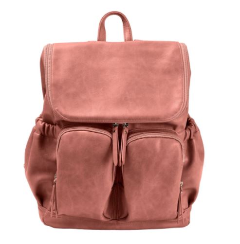 Oi Oi- Faux Leather Nappy Backpack- Dusty Pink