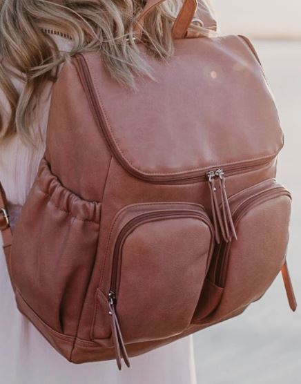 Oi Oi- Faux Leather Nappy Backpack- Dusty Pink