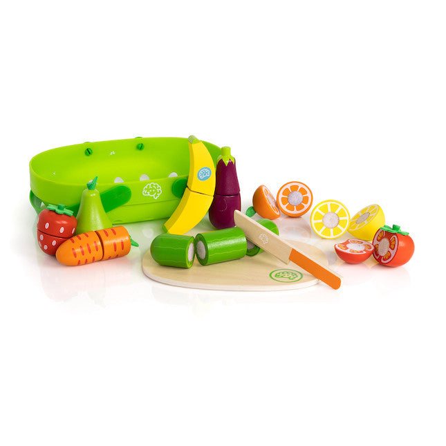 Fat Brain Toys- Pretendables- Fruit & Veggie Basket Set