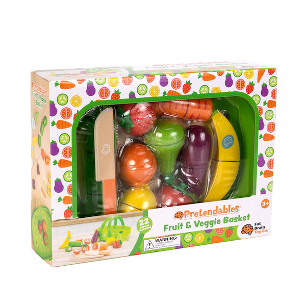 Fat Brain Toys- Pretendables- Fruit & Veggie Basket Set