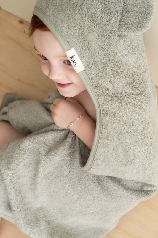 Kiin Baby- Hooded Towel- Sage