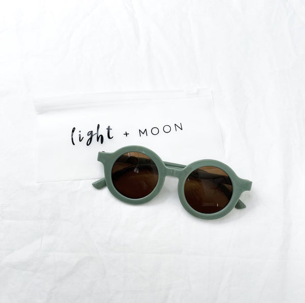 Light and Moon- Retro Sunglasses- Sage