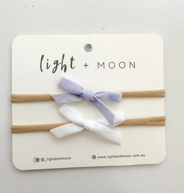 Light and Moon-Lilac/White Velvet Bows