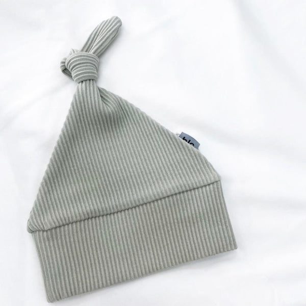 Basic Label Co- Knotted Beanie - Pistachio Ribbed