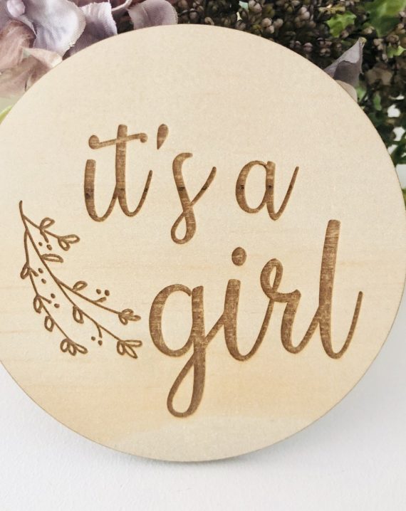 Timber Tinkers- It's A Girl Wooden Plaque