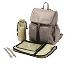 Oi Oi- Faux Leather Nappy Backpack- Taupe
